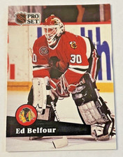 1991 NHL Pro Set Ice Hockey Trading Card #43 Ed Belfour Chicago Blackhawks