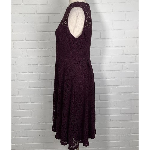 Calvin Klein Dress Women 6 Purple Lace Elegant Cocktail Formal Midi Sleeveless - Picture 3 of 11