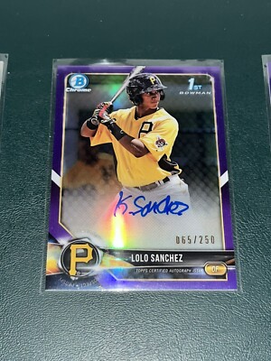 2018 Bowman Chrome Lolo Sanchez AUTOGRAPH PURPLE /250