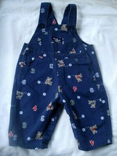 Vintage Baby B'Gosh Infant Boy Overalls Navy Dog Numbers Ball Print 6-9 Months