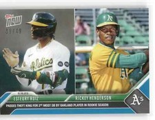🟦 ESTEURY RUIZ / RICKY HENDERSON BLUE Parallel 38/49 A's 2023 Topps Now 453 📈
