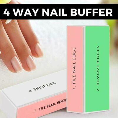 NAGELPUFFER ACRYL SCHLEIFBLOCKFEILEN 4-Wege Polieren Salon Kunst UK Körnung Rippen