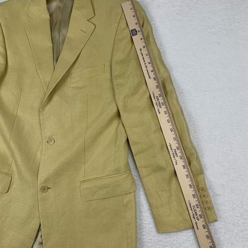 Blazer Bullock & Jones 100% Lino Para Hombre 40L Hecho en Italia Dos Botones Bolsillo Dorado - Imagen 16 de 17