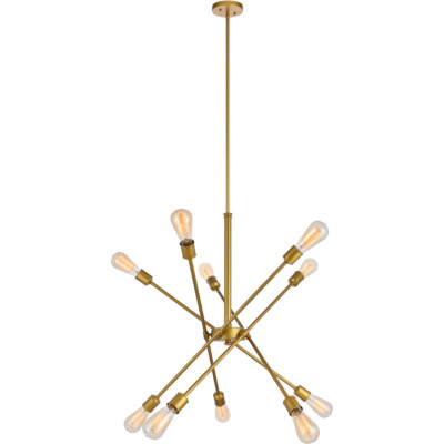 Chandelier 10 Light Fixture Brass Color Dining Living Room Kitchen Bedroom 32''