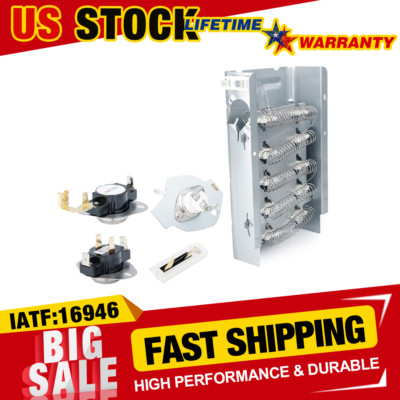 3403585 Dryer Heating Element for Whirlpool Kenmore Maytag Part w/Thermostat Kit