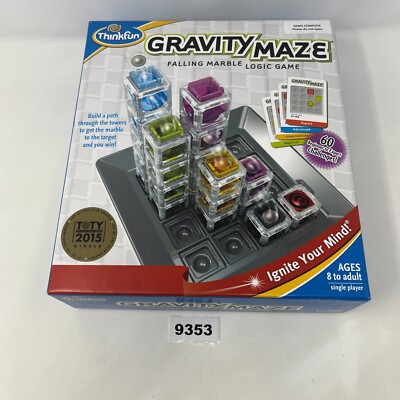 ThinkFun Gravity Maze Falling Marble Logic Game COMPLETE