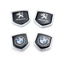 2 Pcs 39MM Auto Zubehö Metall Side Logo Sticker Emblem Aufkleber Für BMW PEUGEOT