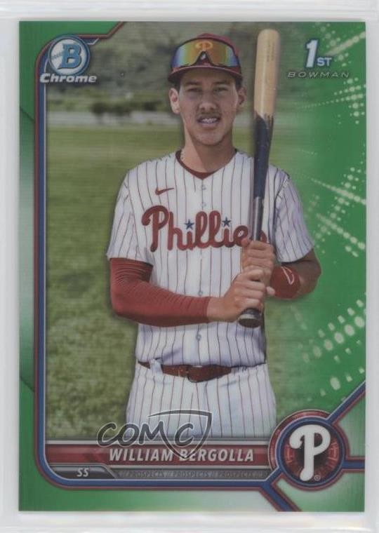 2022 Bowman Chrome Prospects Green Refractor /99 William Bergolla #BCP-159