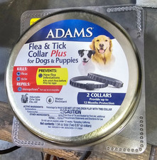 Adams Flea Tick Collar Plus for Dogs Puppies - 2 Collars - 12 Month Protect