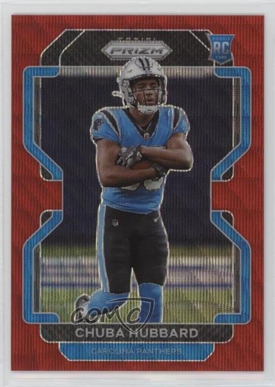 2021 Panini Prizm Rookie Red Wave Prizm 78/149 Chuba Hubbard #355 hn8
