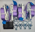 4x Purple - CAR TRAILER Over Tyre Tie Down Transporter Heavy Duty Ratchet Straps