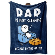 Dad is Not Sleeping Blanket, 60x50 inch, Blue, Gifts, Dad, Husband, Soft Throw