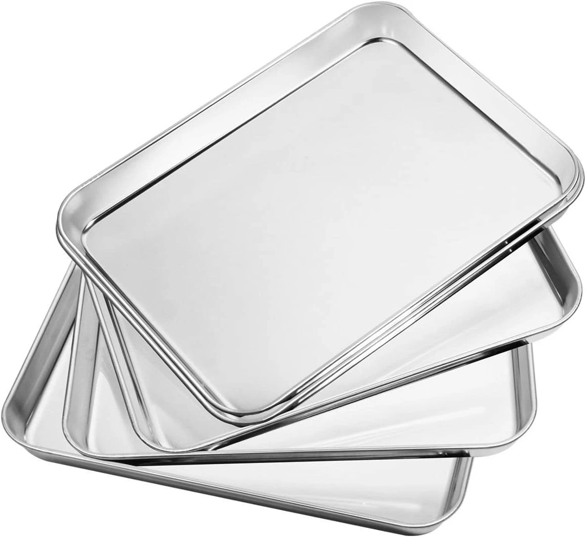 Baking Sheets Set of 5 Stainless Steel Baking Pan Tray Cookie Sheet