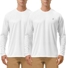 Mens UPF 50 UV Sun Protection Shirts Outdoor Long Sleeve SPF Rash Guard for Fis