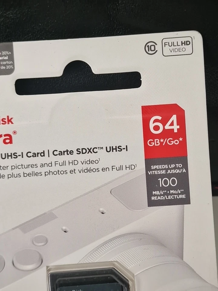 SanDisk 64GB Ultra SDXC UHS-I memory card. speeds of up to 100 MB/s New SEALED - Image 3 of 4