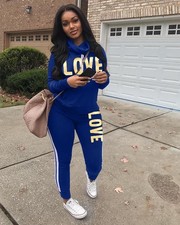 Women  s 2-Piece Hoodie Jogger Sweatshirt Lounge Tracksuit Set S-3X