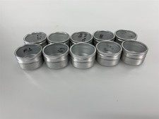 Lot of 10 - Aluminum Round Small Parts Storage Jewelry Electronics 1.25" x .75"