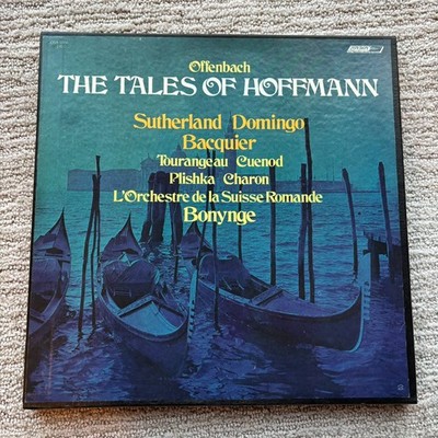 The Tales of Hoffmann - OFFENBACH Sutherland Domingo Bacquier 3-LP Libretto  NM 