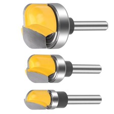 New Yellow Tray Template Router Bit Tool Set Diameter 3pcs 1/4 Shank Bowl