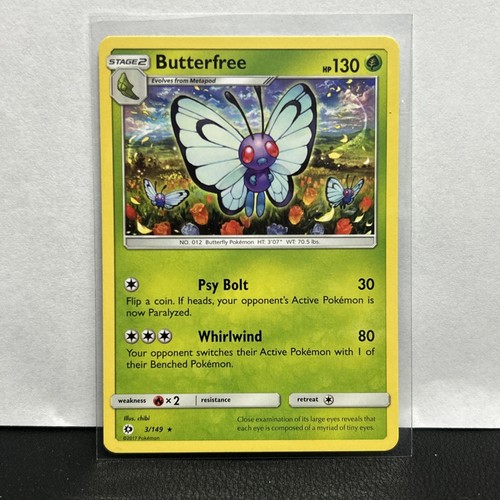 Butterfree SM Base Set 3/149 reverse holo NM/Mint π₯