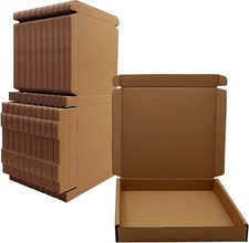 7x7x1 inch Small Shipping Boxes 50 Pack, Brown Kraft inch,