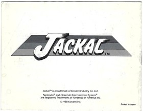 MANUAL ONLY Jackal (Nintendo NES, 1987) Authentic. Complete. Clean.