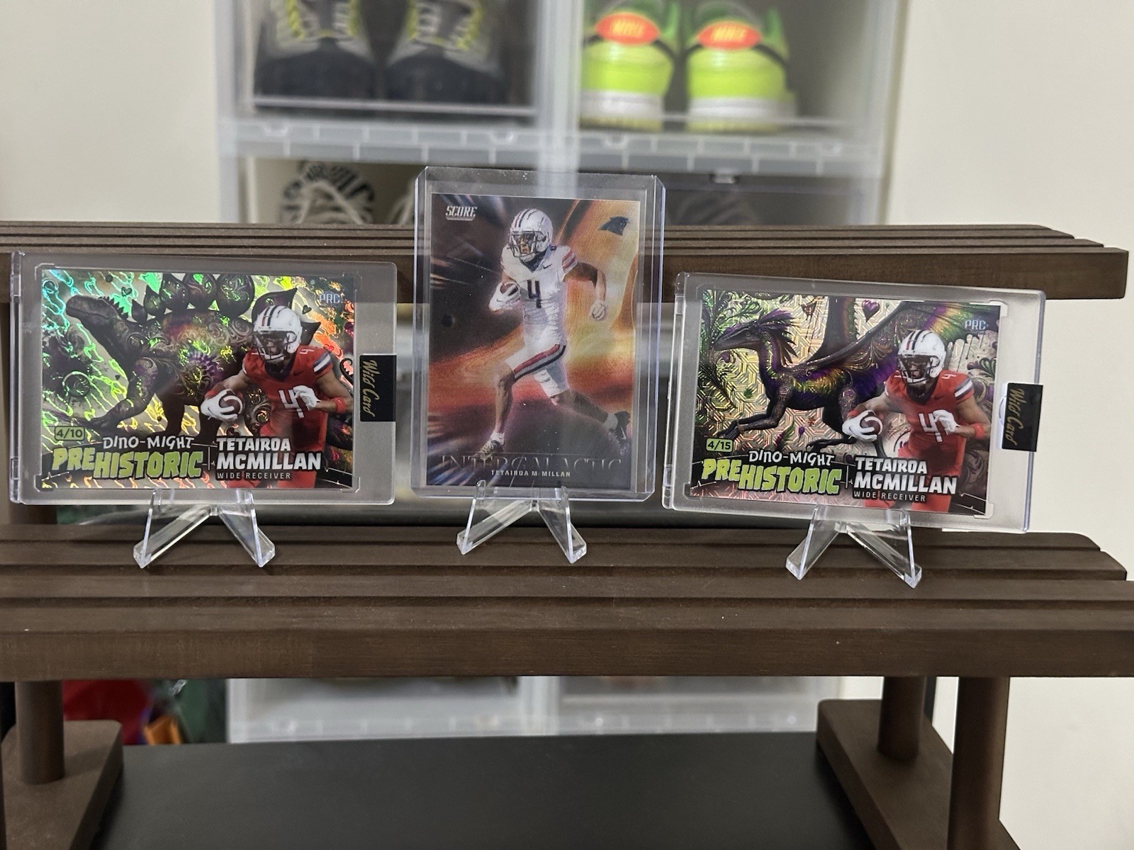 2025 Panini Score Tetairoa McMillan Intergalactic Case Hit Dino-Might 4/10 4/15