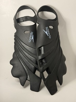 (Large, M8-9/W10-11) Speedo  Nemesis  Triathlon Training Swim Fins Black CLEAN