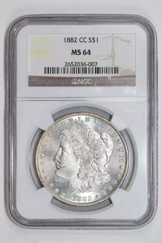 1882-CC MORGAN DOLLAR NGC MS64 SEMI PL!