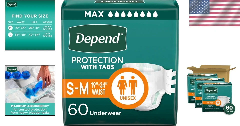 Pañales pequeños/medianos para adultos 180 quilates con pestañas Foto 2 de 4