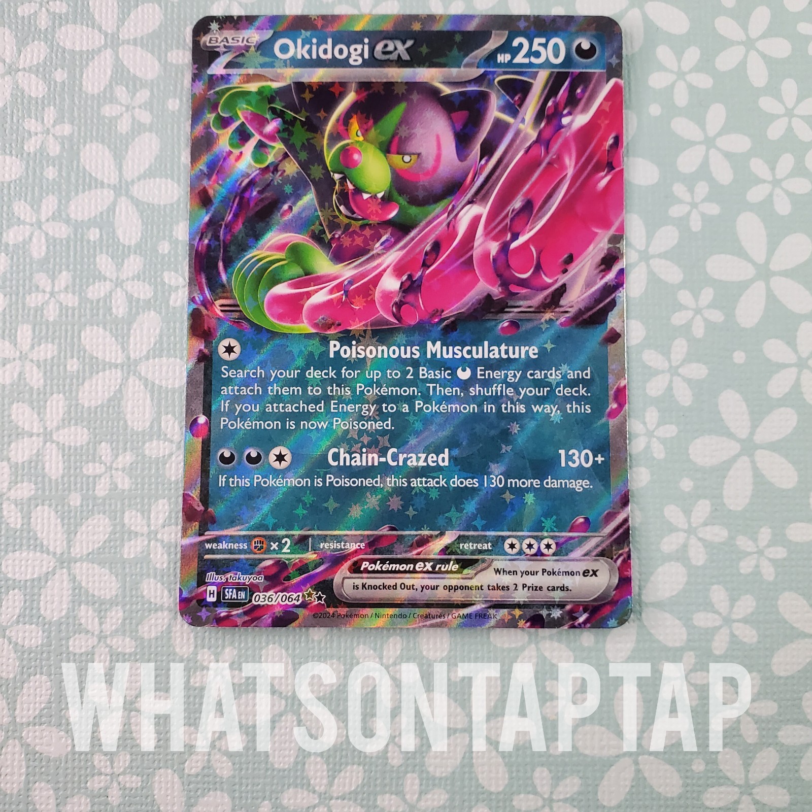 Pokemon Card Okidogi Ex 036/064 Ultra Rare Scarlet Violet Shrouded Fable LP
