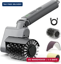 Electric Grill Brush 3-in-1 Kit - Cordless BBQ Cleaner with Reinforced Safe Meta