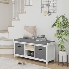 Shoe Storage Bench with Seat, Shoe Storage Bench with Drawers Adjustable Shelf