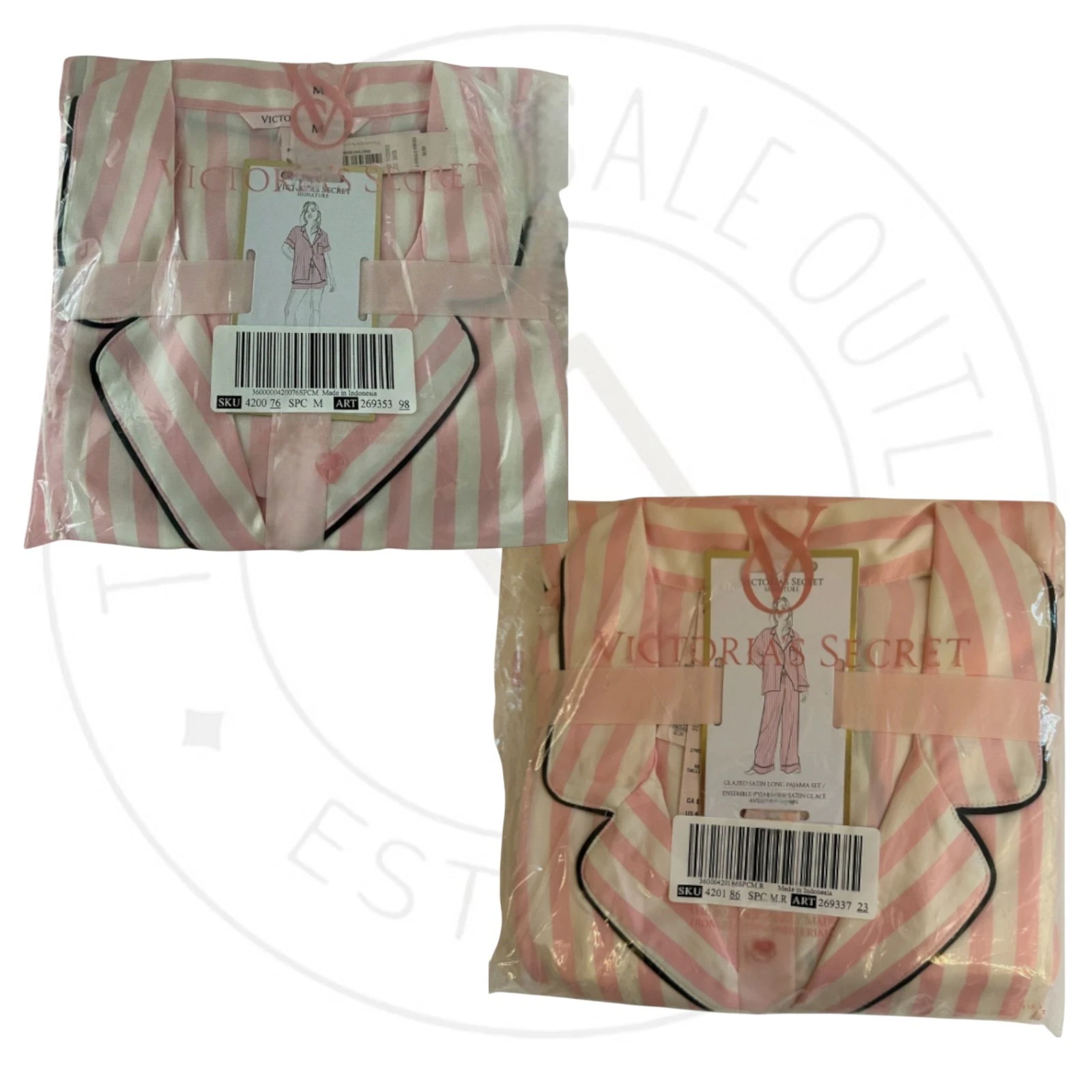 NWT Victoria’s Secret Glazed Satin Pajama set Pants or Shorts PINK ICONIC STRIPE
Opens in a new wind