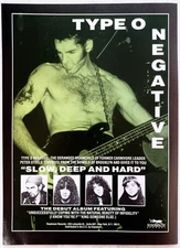 TYPE O NEGATIVE~SLOW DEEP AND HARD~1991 ALBUM PROMO PRINT AD ADVERT POSTER PINUP