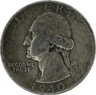 1940-S Washington Silver Quarter in a SAFLIP® - VG- (Good+)