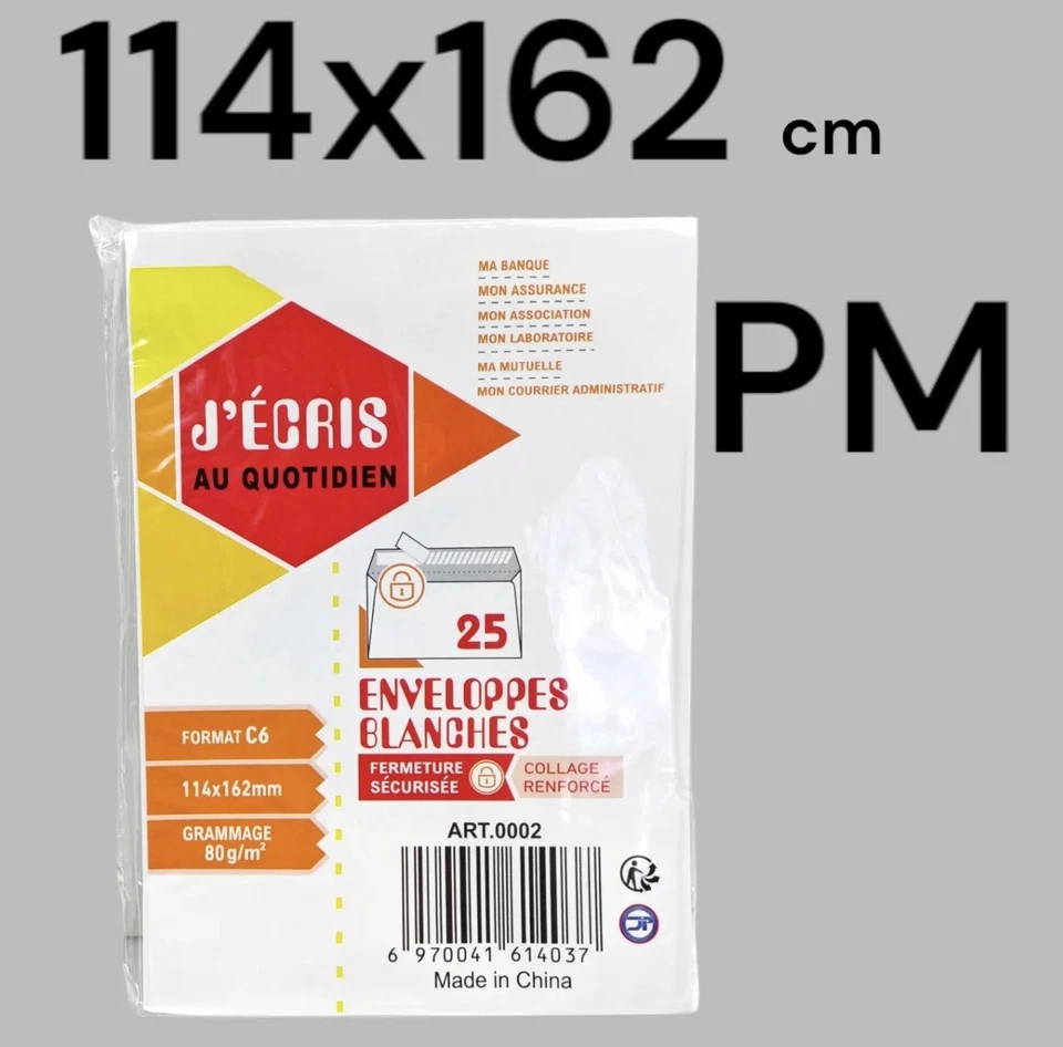 Lot 50x enveloppes d’expédition Tarif Degressif blanches C6 114 x 162 mm 120g - Photo 1/3
