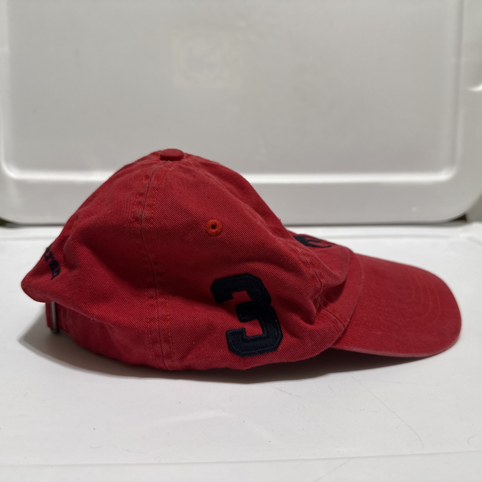 Cappello Berretto Vintage Polo Ralph Lauren Big Pony 3 Strapback MCMLXVII Rosso Navy Regolabile