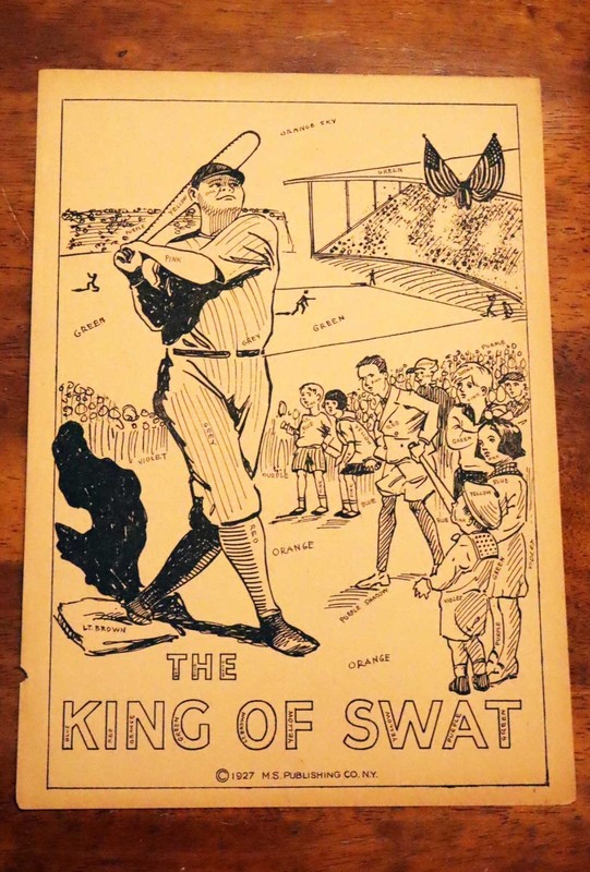 Babe Ruth "The King of Swat" 1927 Promotional Coloring Page, M.S. Publishing Co.