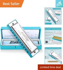 Diatonic 10-Hole C Key Blues Harmonica - Perfect Gift for Beginners  Kids