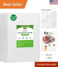 200 Pre-Cut Vacuum Sealer Bags, 8" x 12" - Puncture Resistant & Microwave Safe