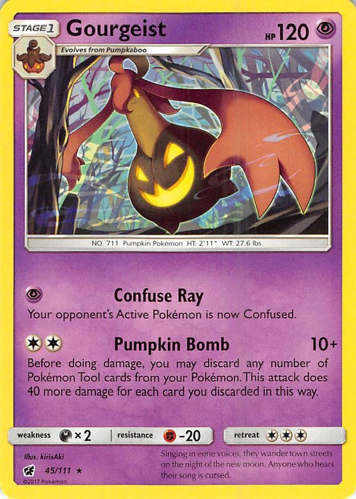 Gourgeist Rare SM - Crimson Invasion 45/111 NM English Pokemon Card