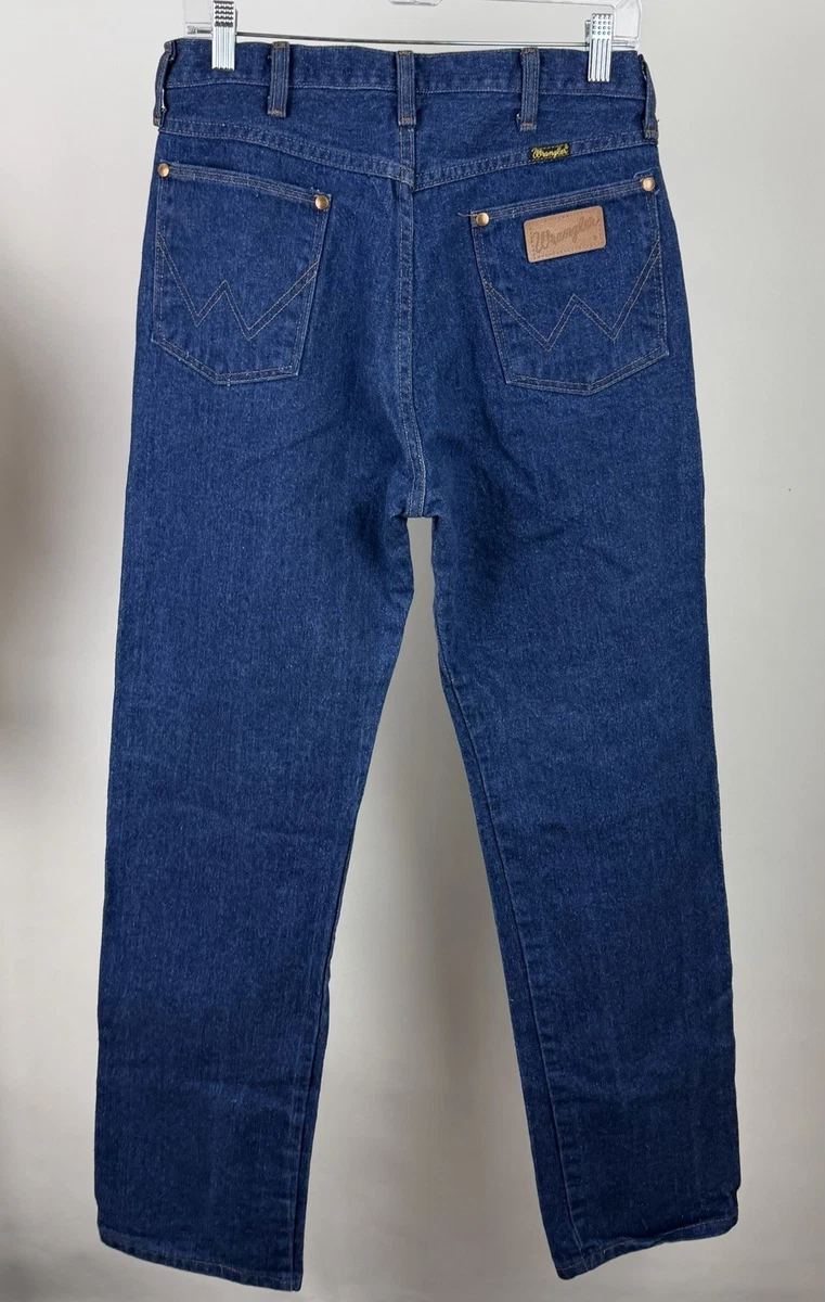 Jean Vintage WRANGLER Homme 28x32 - Bleu Indigo, Coupe Cloche, Sanforisé - Fabriqué Aux USA Années 60