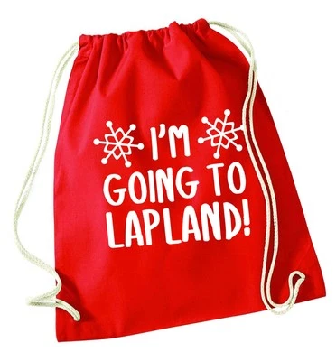 FLOX CREATIVE I'm going to Lapland, drawstring bag Christmas family holiday Santa Lapland 6422