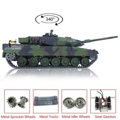 7.0 Henglong 1/16 Leopard 2 A6 3889 BB IR RTR RC Panzer Metallspuren Sound Smoke