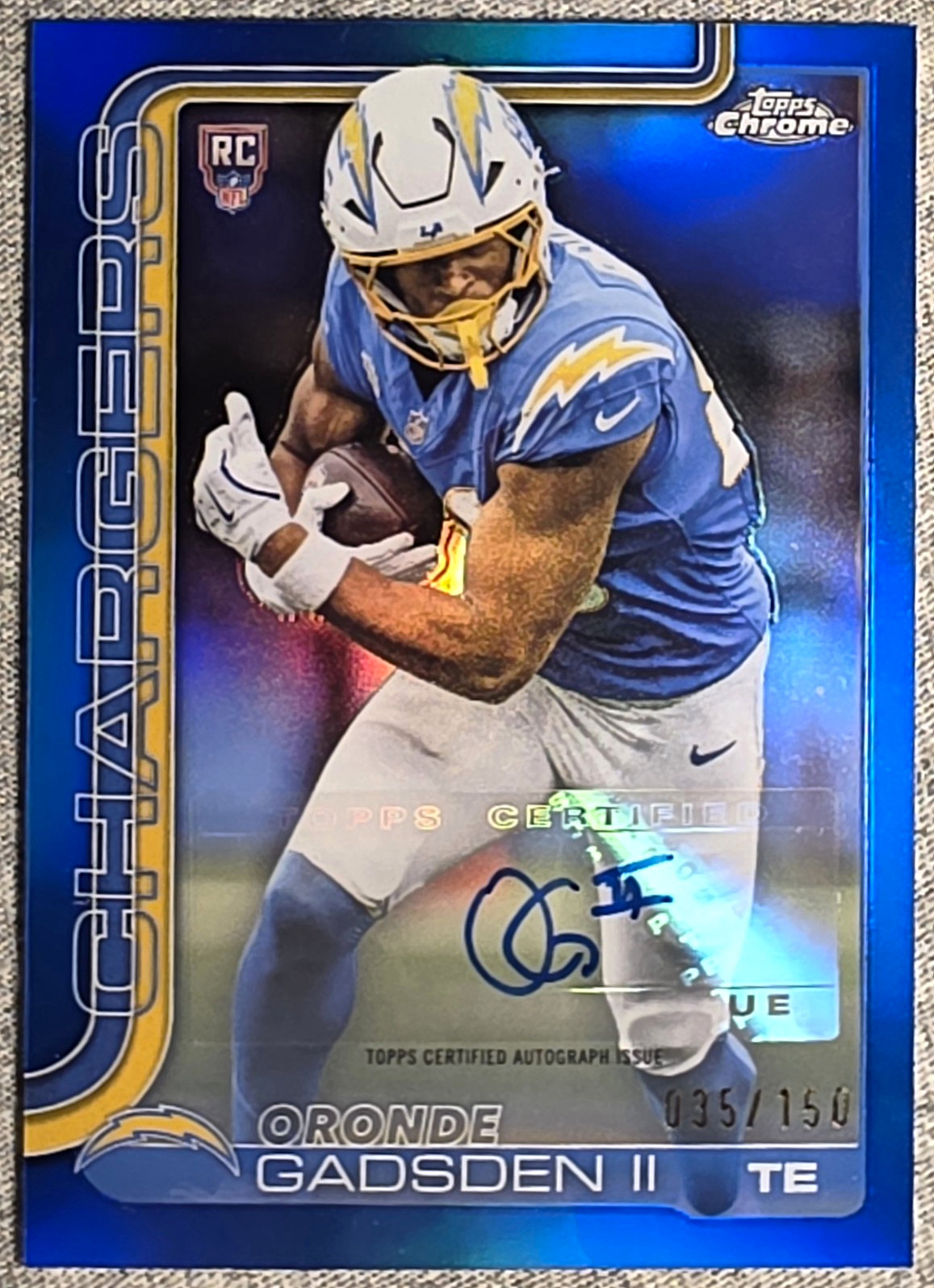Oronde Gadsden II Topps Chrome Retail Rookie Autographs #OGII Blue Refractor
