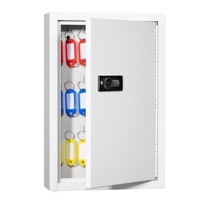Key Box Wall Mount with Code, Key Cabinet Lock Box for 40 Keys, Metal Key Sto...