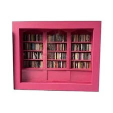 Anti-Anxiety Bookshelf Display Miniature Book Match Boxes Gift Wooden Bookshelf