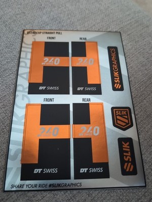 NEU DT Swiss 240S Metallic Orange Naben Aufkleber Slik Grafik-matte Oberfläche