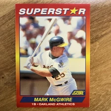 1992 Score 100 Hottest Players - Mark McGwire #63 - Oakland Athletics